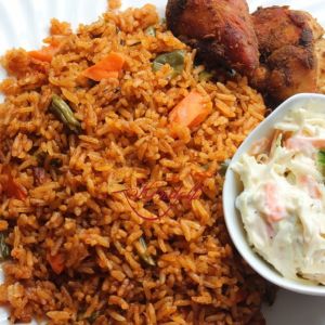 Jollof rice and turkey 