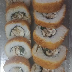 sushi caliente y rolls tempura (10 piezas)